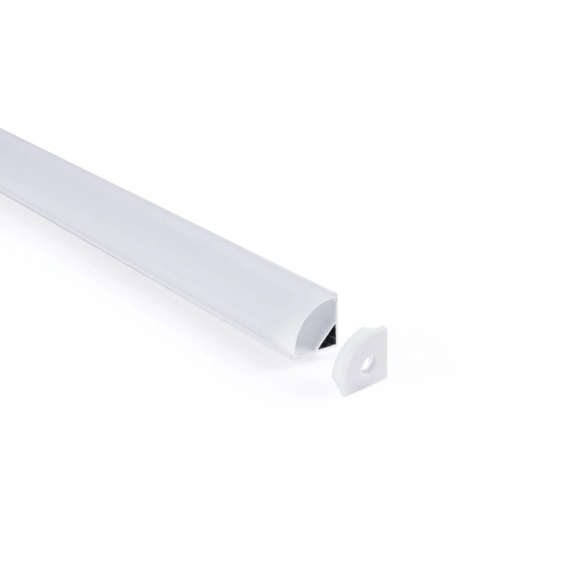 Perfil tira LED de superficie para esquinas - Con difusor - Kit completo - 15,8x15,8mm - Tira LED ≤10 mm - 1 metro