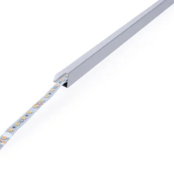 Perfil tira LED de superficie para esquinas - Con difusor - Kit completo - 15,8x15,8mm - Tira LED ≤10 mm - 1 metro