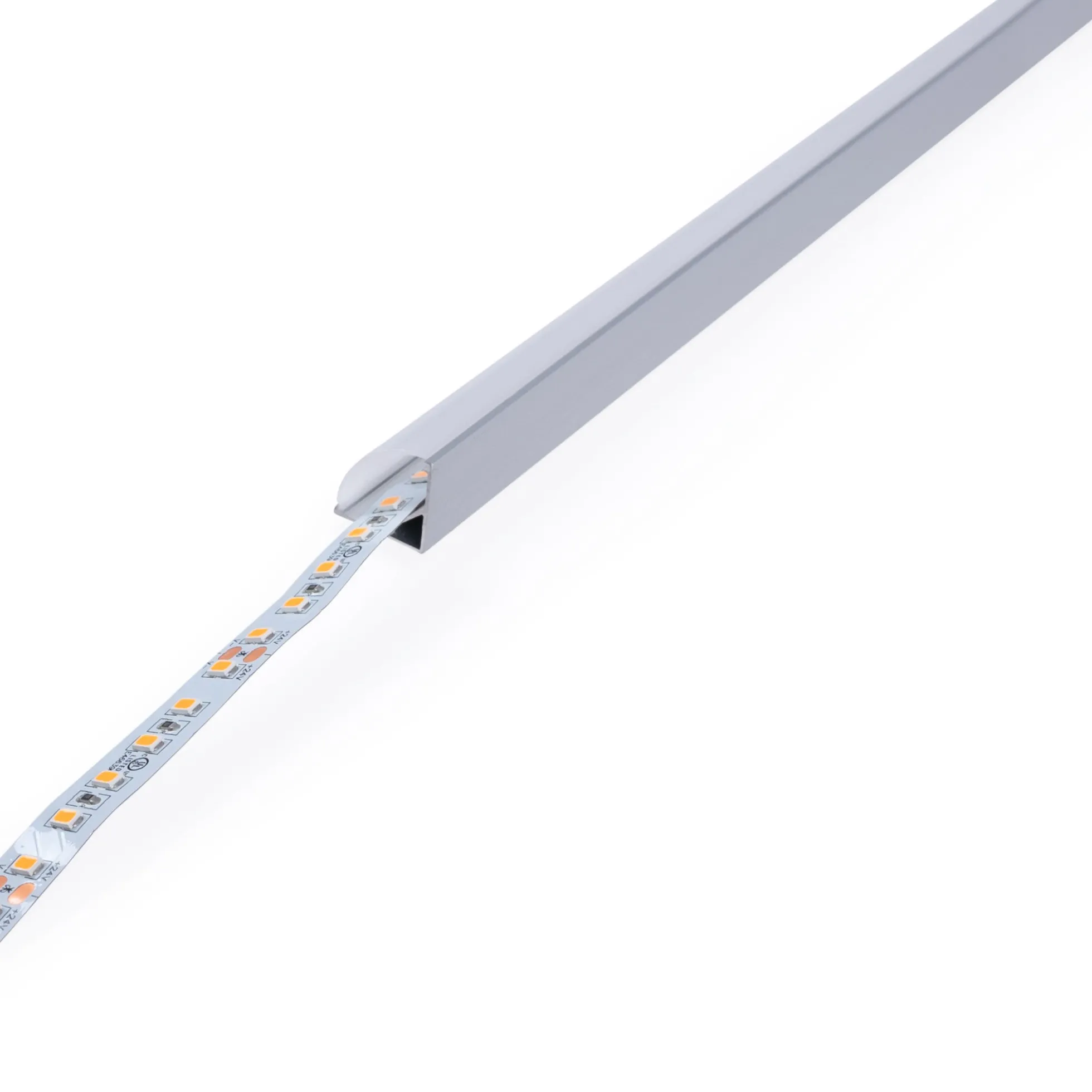 Perfil tira LED de superficie para esquinas - Con difusor - Kit completo - 15,8x15,8mm - Tira LED ≤10 mm - 1 metro