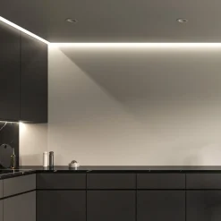 Perfil tira LED de superficie para esquinas - Con difusor - Kit completo - 15,8x15,8mm - Tira LED ≤10 mm - 1 metro