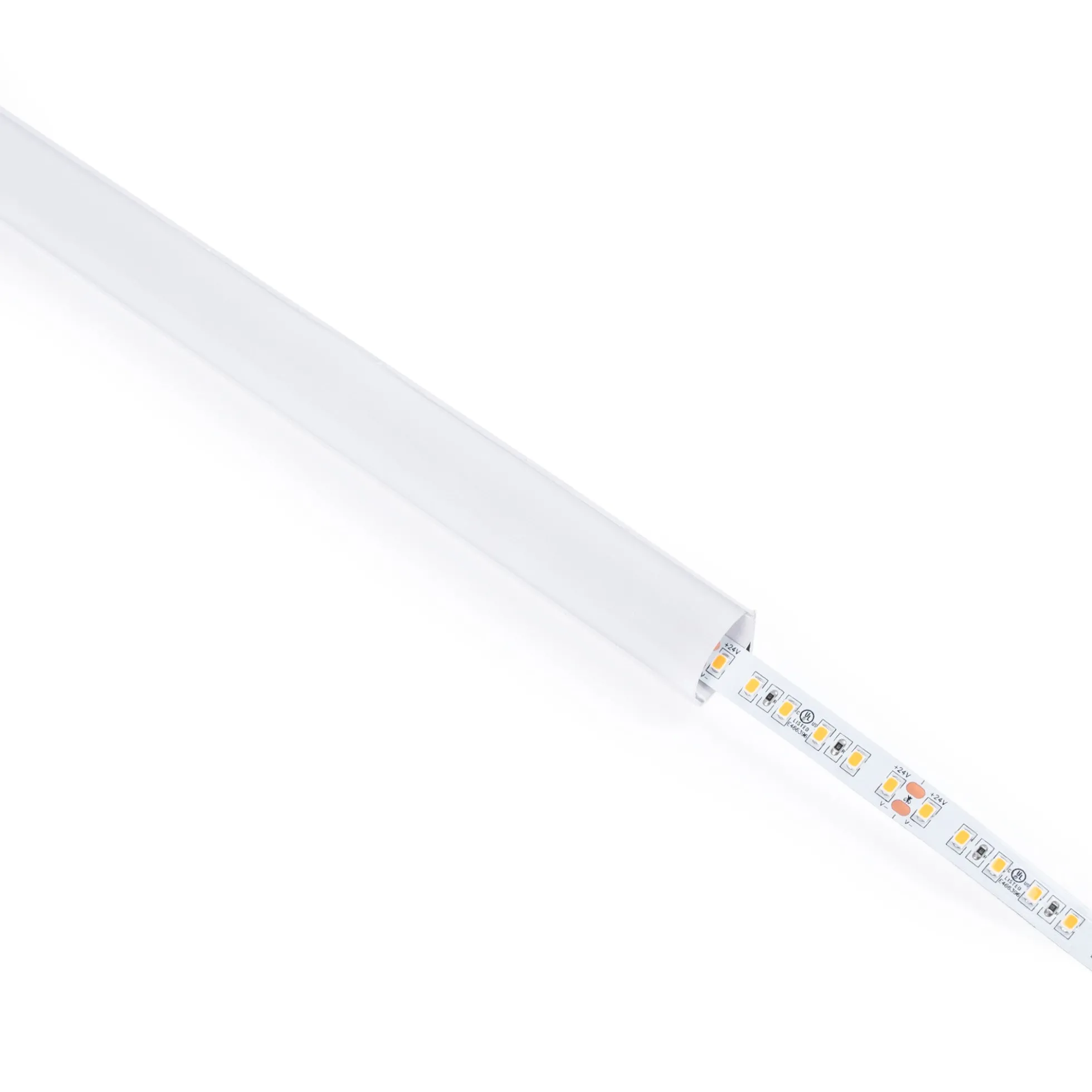 Perfil tira LED de superficie para esquinas - Con difusor - Kit completo - 15,8x15,8mm - Tira LED ≤10 mm - 1 metro