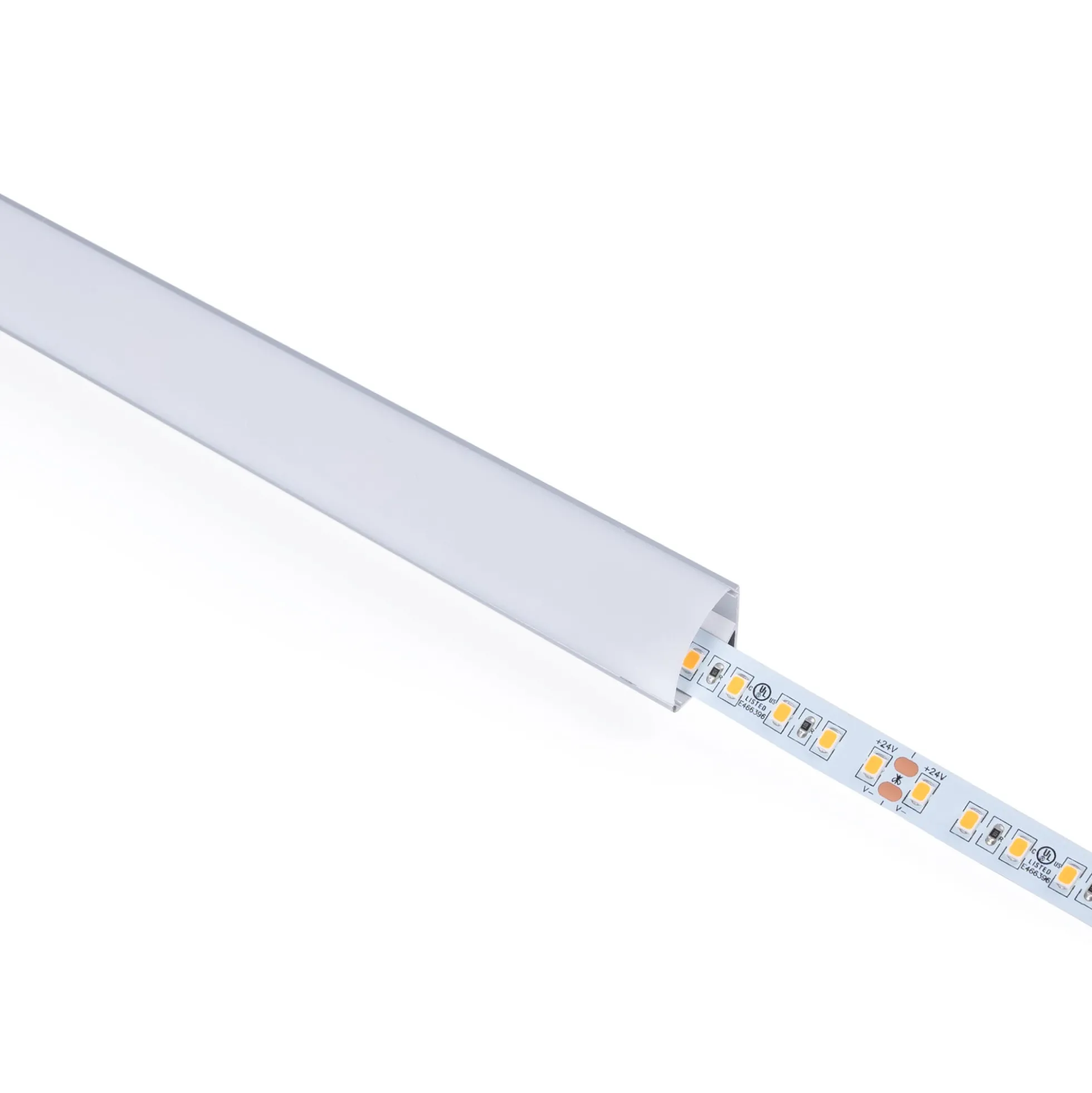 Perfil tira LED de superficie para esquinas - Con difusor - Kit completo - 15,8x15,8mm - Tira LED ≤10 mm - 1 metro