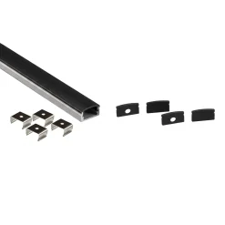 Perfil tira LED de superficie con difusor - Kit completo - 17x8,5mm - Tira LED ≤10mm - 2 metros