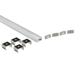 Perfil tira LED de superficie con difusor - Kit completo - 17x8,5mm - Tira LED ≤10mm - 2 metros