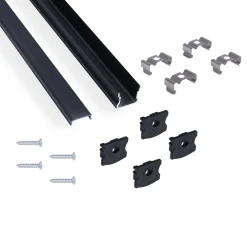 Perfil tira LED de superficie con difusor - Kit completo - 17,6x14,5mm - Tira LED ≤  12 mm - 2 metros