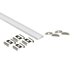 Perfil tira LED de superficie con difusor - Kit completo - 13x5,6mm - Tira LED ≤10mm - 2 metros