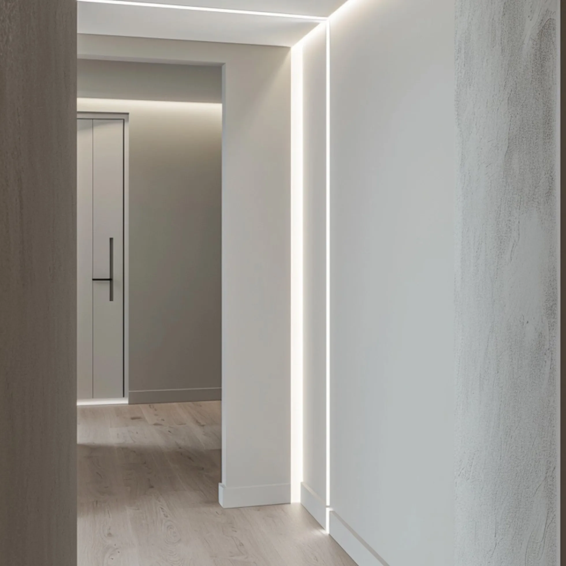 Perfil tira LED de superficie para esquinas - Con difusor - Kit completo - 20x20mm - Tira LED ≤10 mm - 1 metro