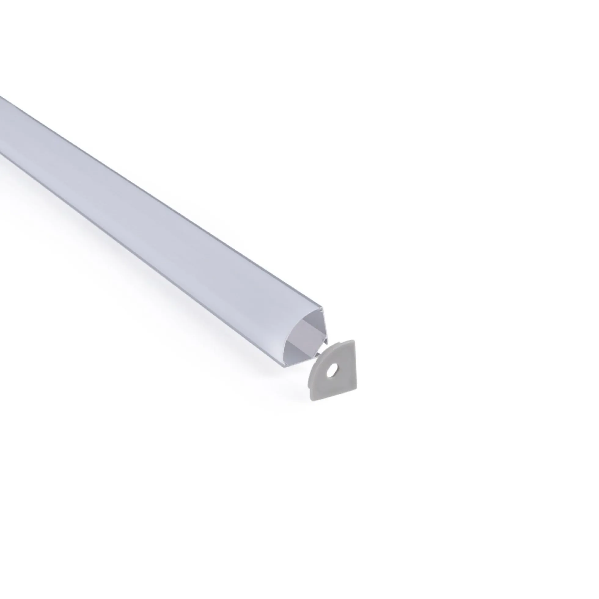 Perfil tira LED de superficie para esquinas - Con difusor - Kit completo - 20x20mm - Tira LED ≤10 mm - 1 metro