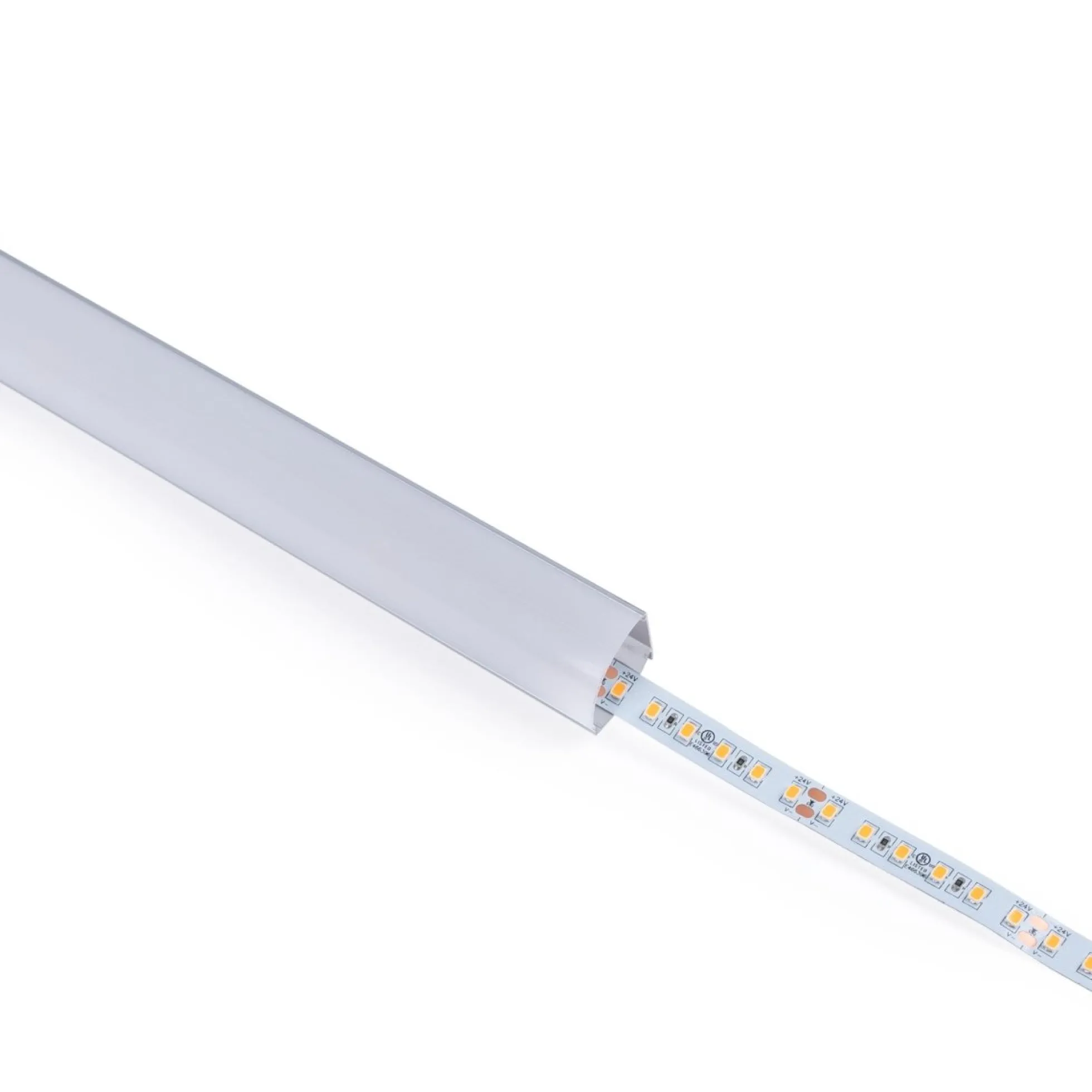 Perfil tira LED de superficie para esquinas - Con difusor - Kit completo - 20x20mm - Tira LED ≤10 mm - 1 metro