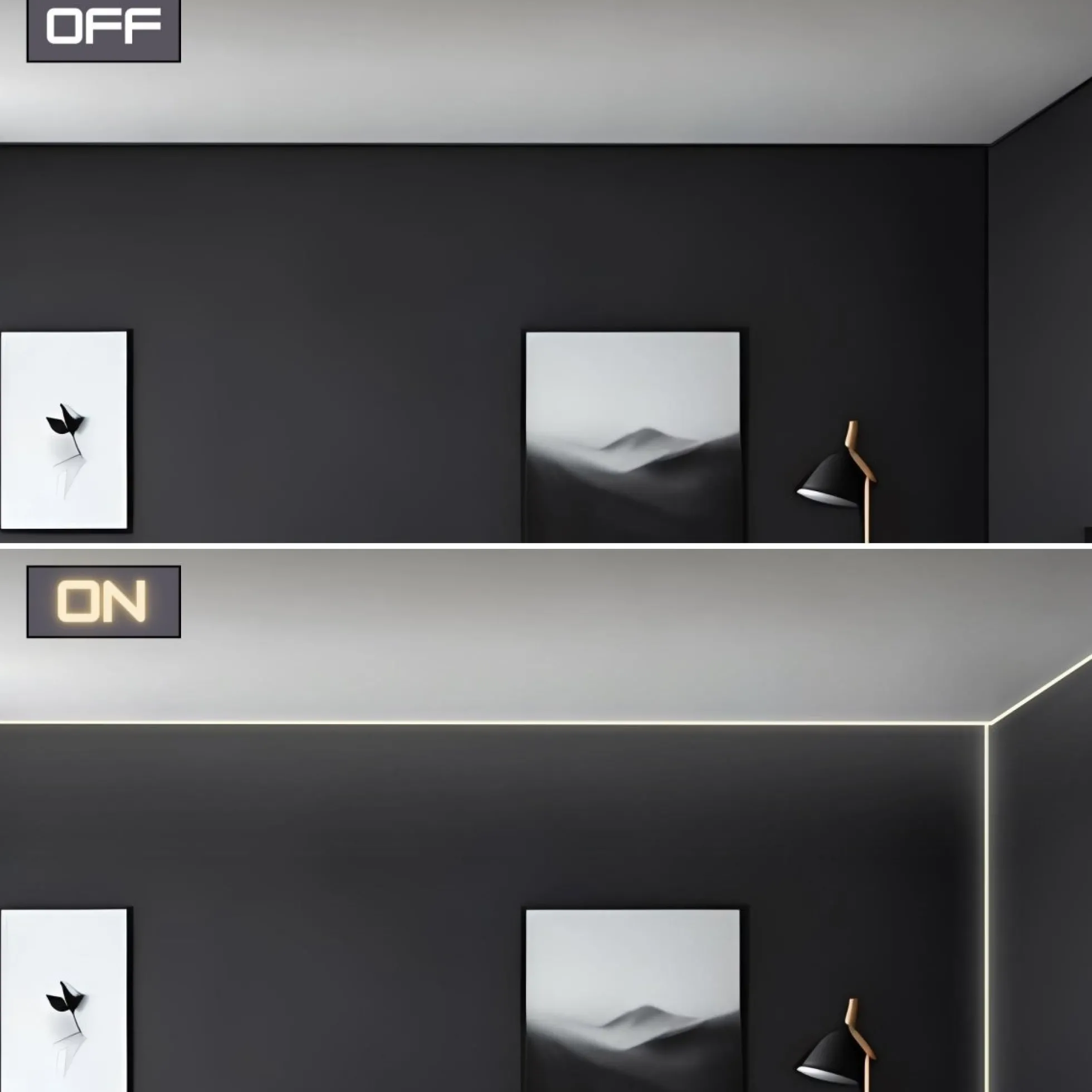 Perfil tira LED de superficie para esquinas - Con difusor - Kit completo - 20x20mm - Tira LED ≤10 mm - 1 metro