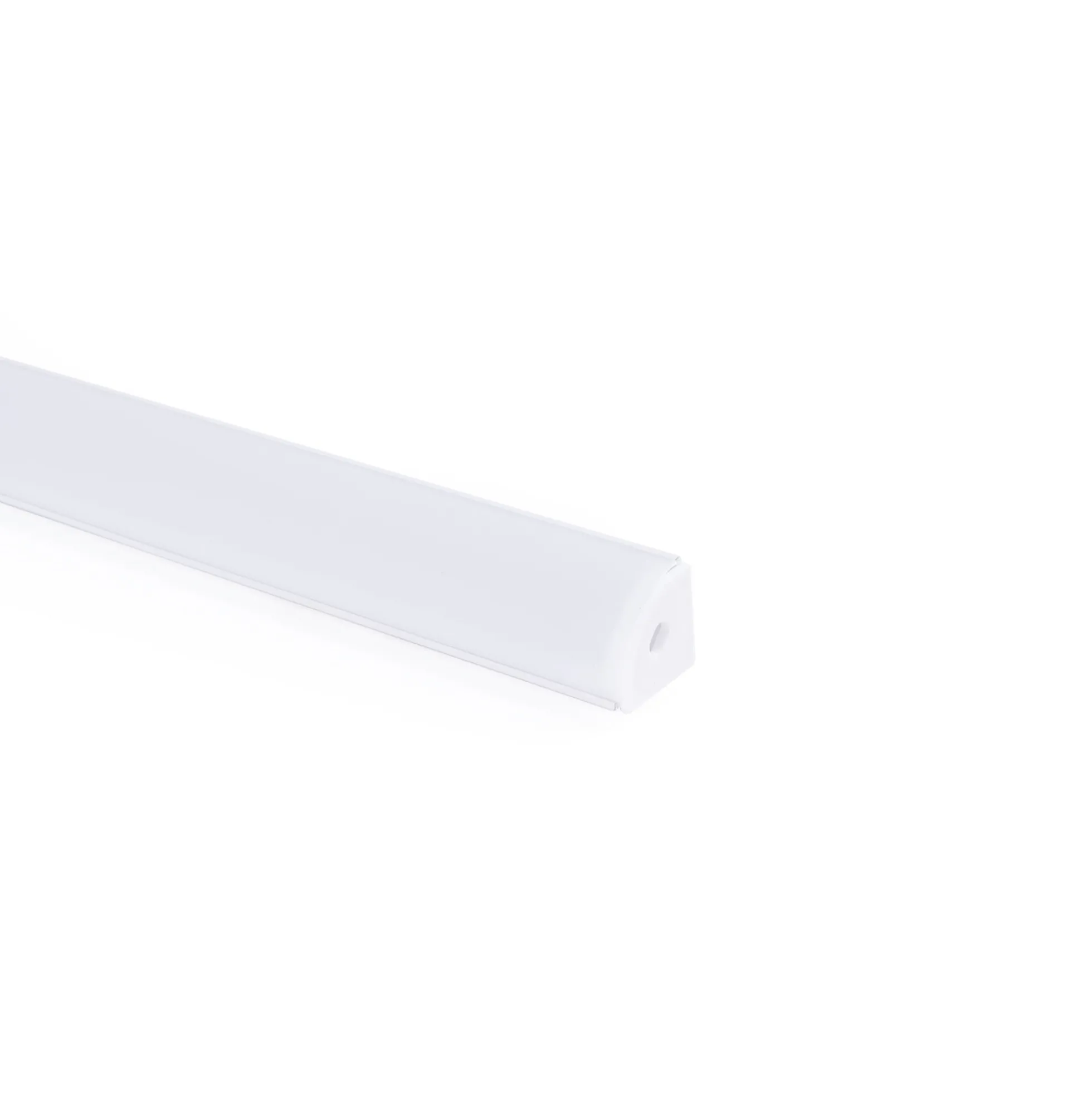 Perfil tira LED de superficie para esquinas - Con difusor - Kit completo - 20x20mm - Tira LED ≤10 mm - 1 metro