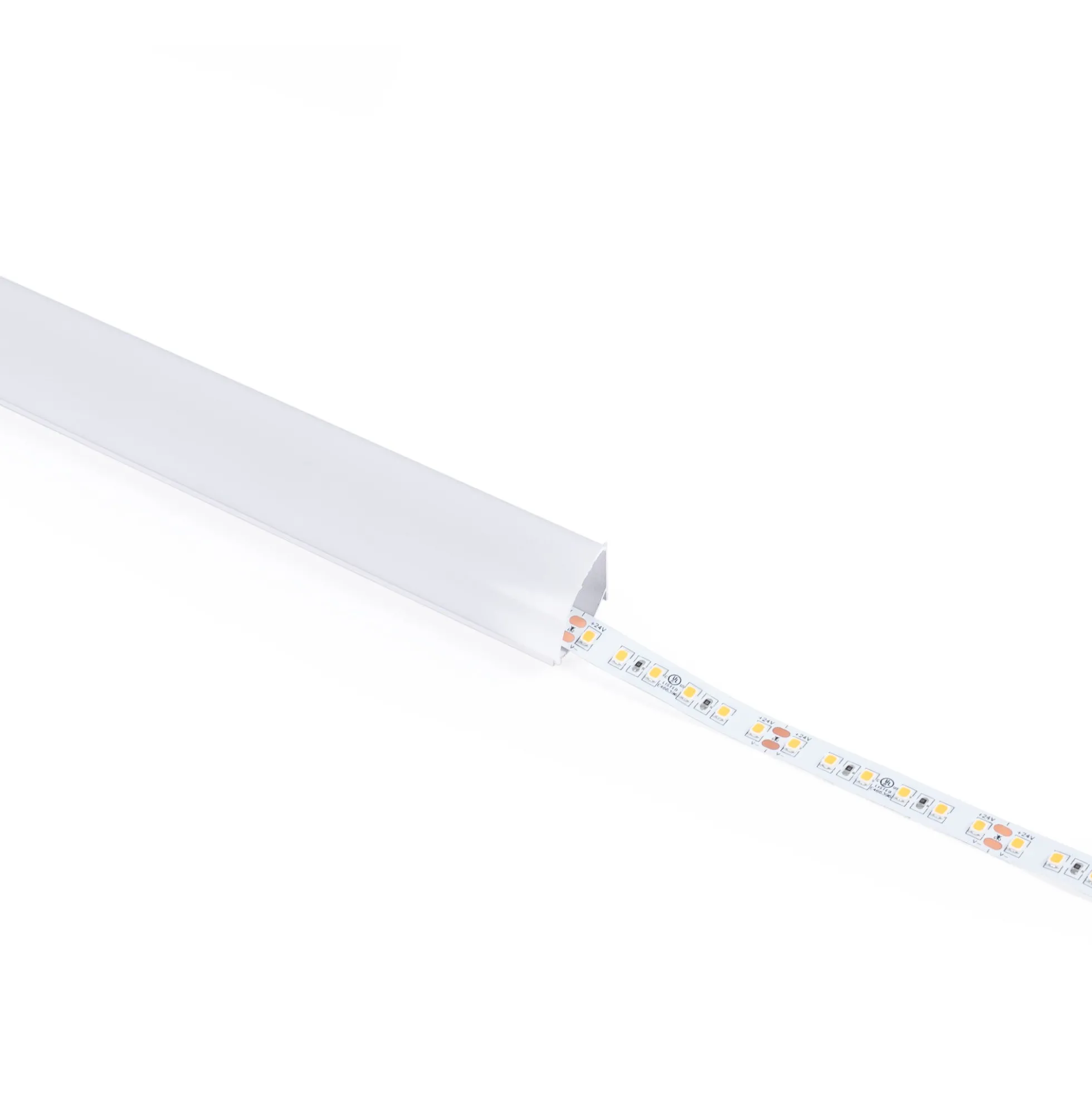 Perfil tira LED de superficie para esquinas - Con difusor - Kit completo - 20x20mm - Tira LED ≤10 mm - 1 metro
