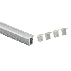 Perfil tira LED empotrable con difusor - Kit completo - 12x8mm - Tira LED ≤5mm - 2 metros