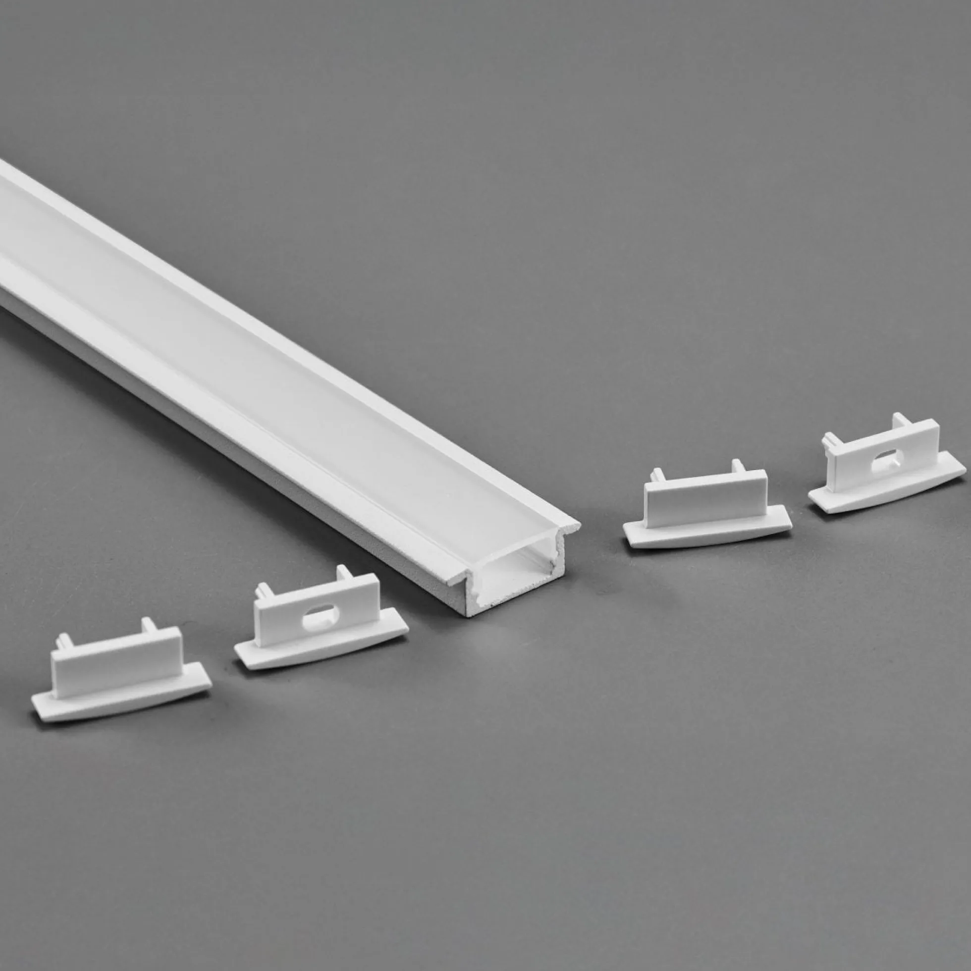 Perfil tira LED empotrable con difusor - Kit completo - 8,5x12mm - Tira LED ≤10mm - 2 metros