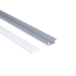 Perfil tira LED empotrable - 24,5x7mm - Kit completo - 1 metro