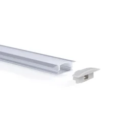 Perfil tira LED empotrable - 24,5x7mm - Kit completo - 1 metro