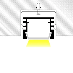 Perfil tira LED empotrable - 25x14mm - Kit completo - 2 metros