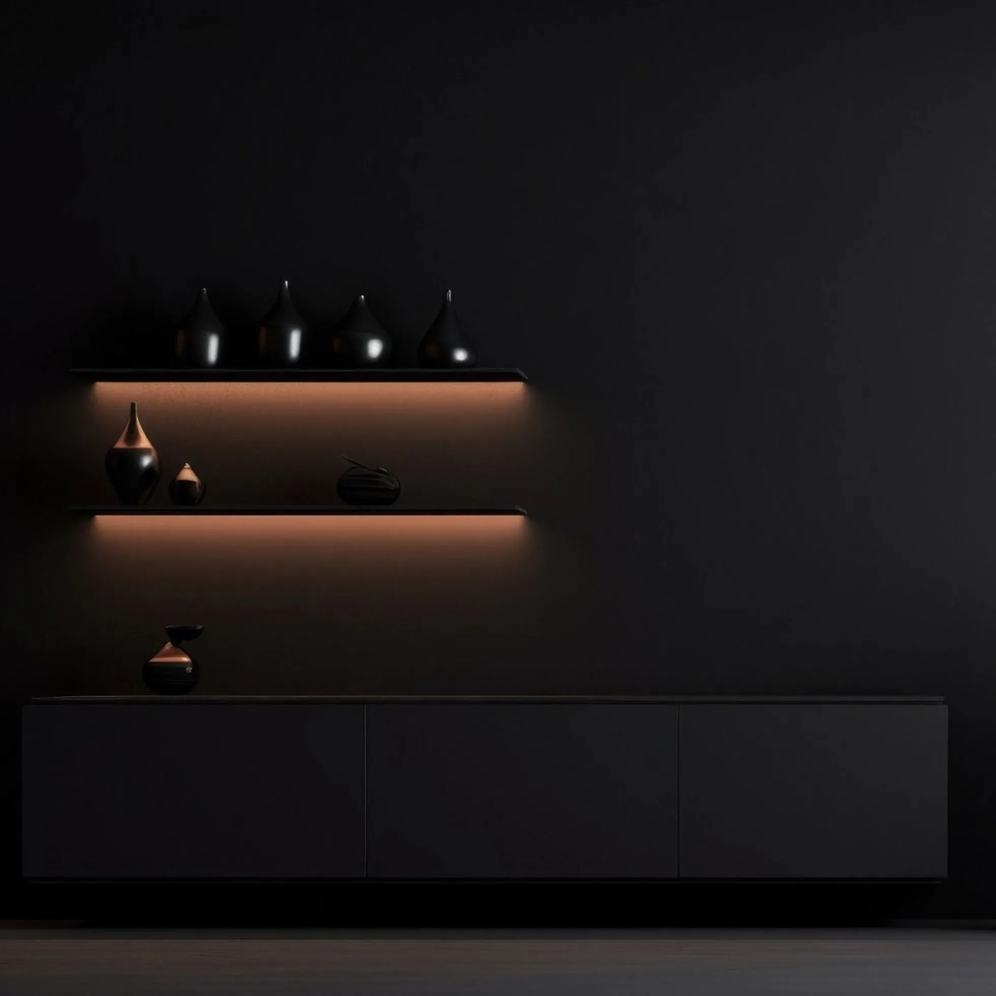 Perfil tira LED empotrable - 25x14mm - Kit completo - 1 metro