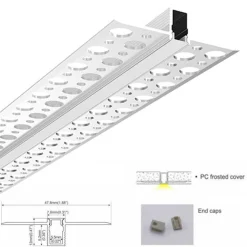 Perfil tira LED integración / trimless - 8x12mm - Con difusor - 2 metros