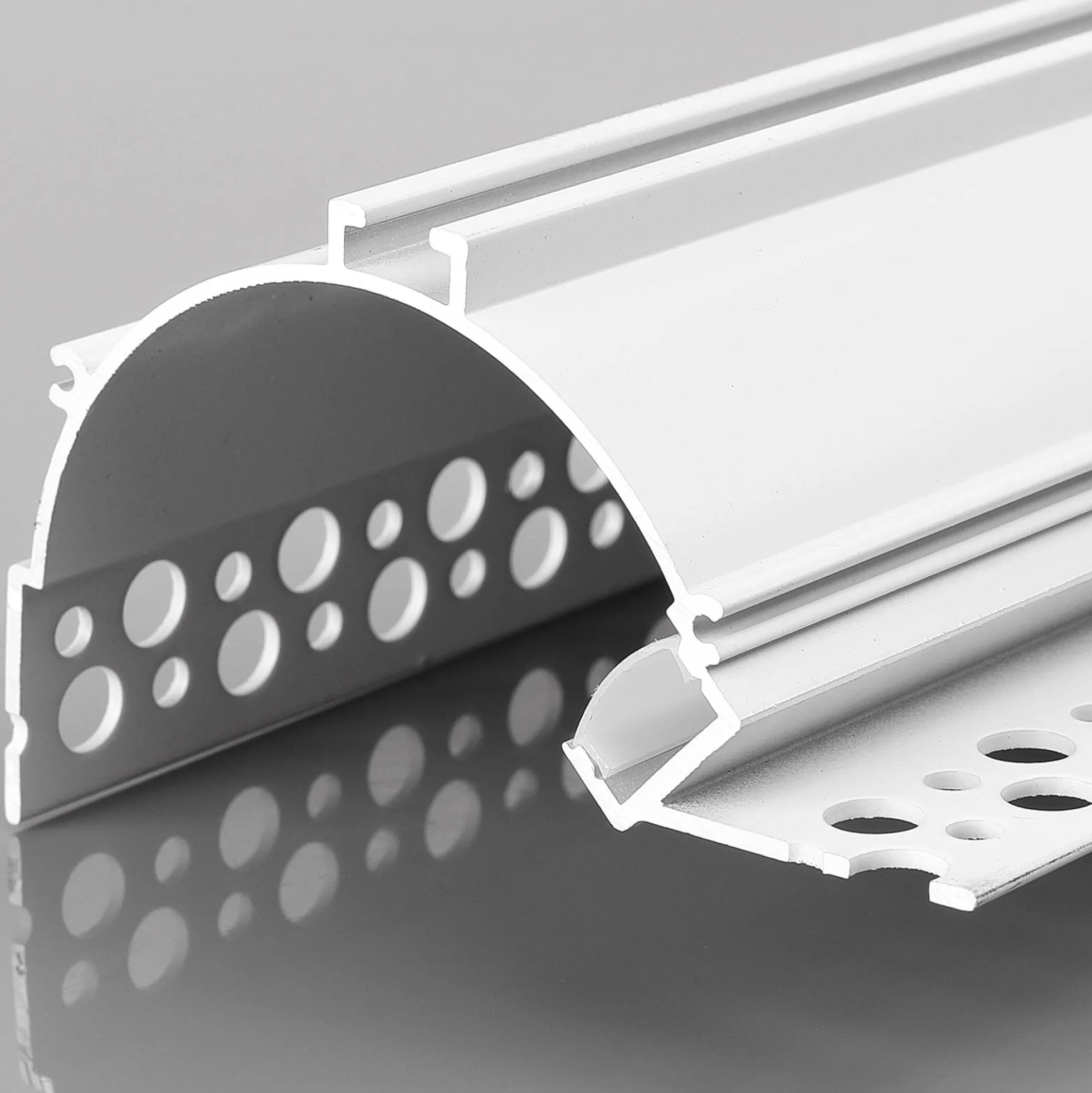 Perfil tira LED integración / trimless de esquina - Efecto indirecto - Con difusor - 2 metros