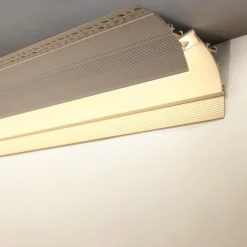 Perfil tira LED integración / trimless de esquina - Efecto bañador - 48 x 80mm - Con difusor - 2 metros