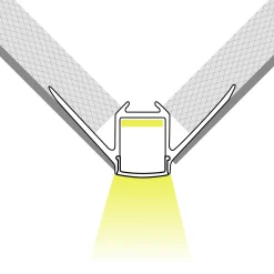 Perfil tira LED integración / trimless esquina exterior - Con difusor - 2 metros