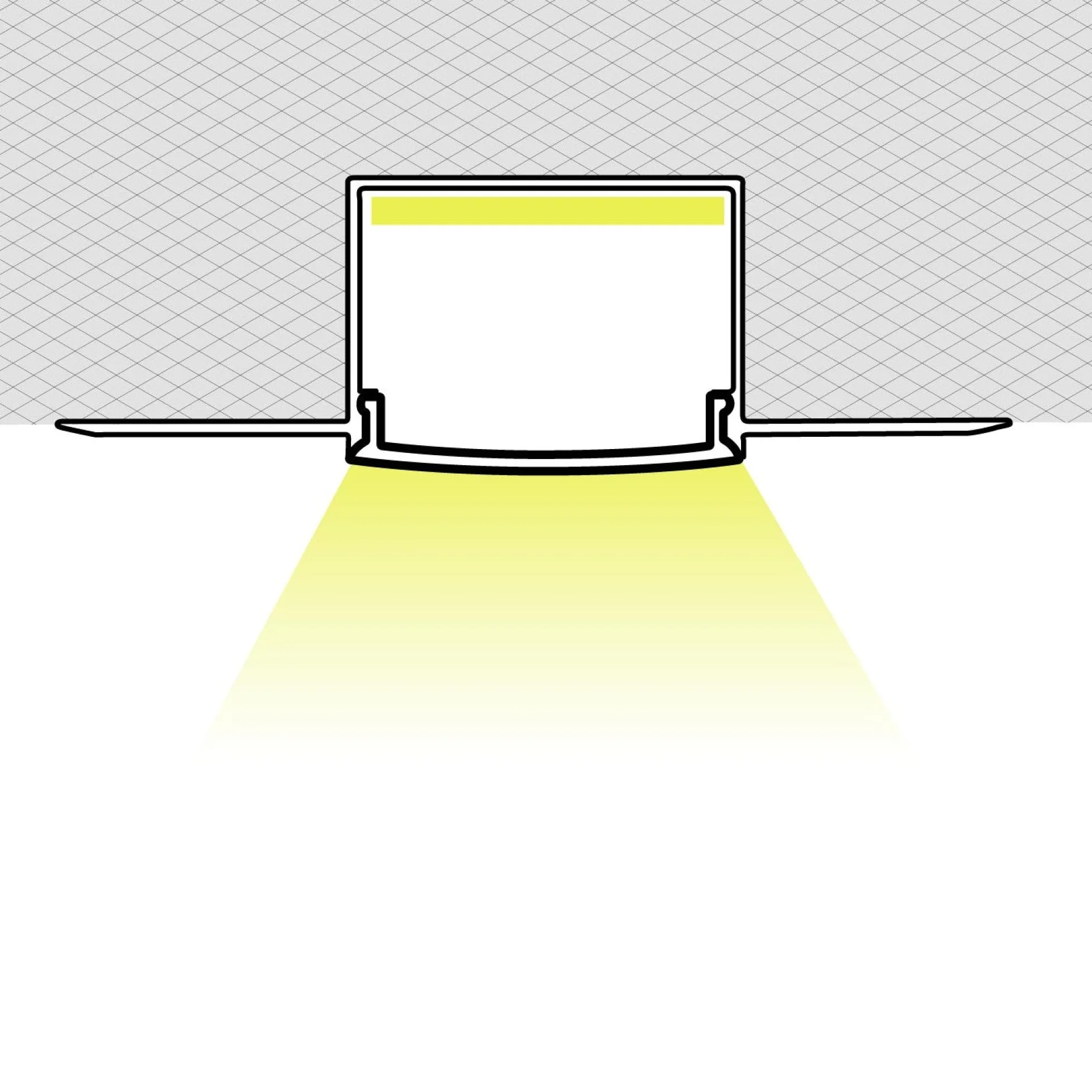 Perfil tira LED integración / trimless - 25x35mm - Con difusor - 2 metros