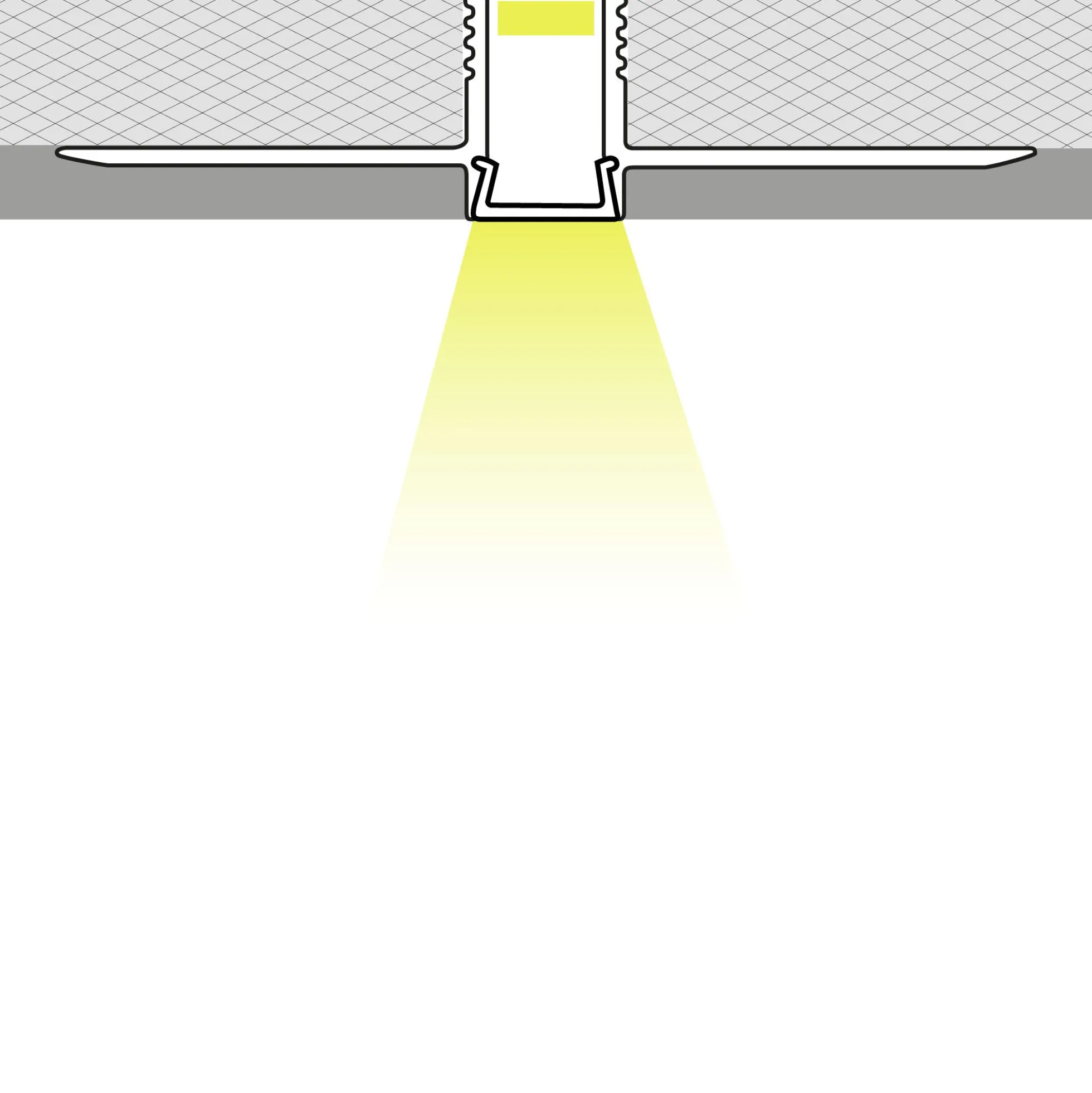 Perfil tira LED integración / trimless - 8x7mm - Con difusor - 2 metros
