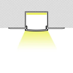 Perfil tira LED integración / trimless - 25x25mm - Con difusor - 2 metros