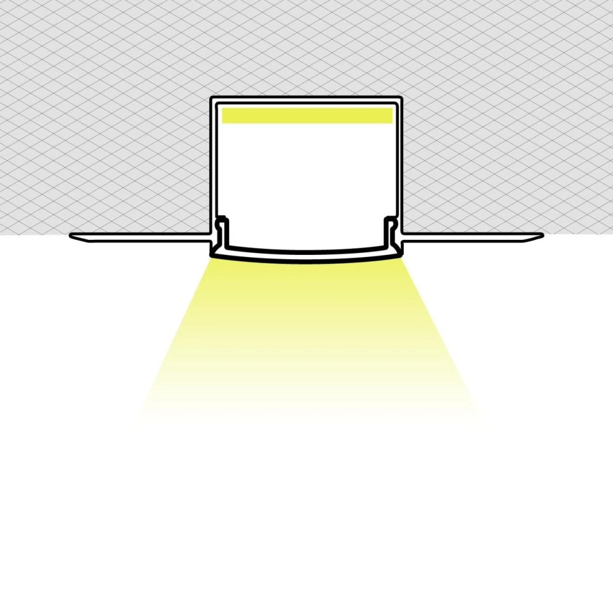 Perfil tira LED integración / trimless - 25x25mm - Con difusor - 2 metros