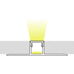 Perfil tira LED integración / trimless - 11,6x15mm - Con difusor - 2 metros