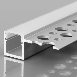 Perfil tira LED integración / trimless - Una aleta - 10x13mm - Con difusor - 2 metros
