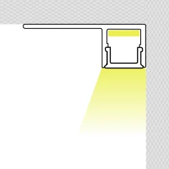 Perfil tira LED integración / trimless - Una aleta - 11x12mm - Con difusor - 2 metros
