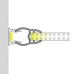 Perfil tira LED para cristal 11mm - Con difusor - Negro - 2 metros