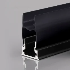Perfil tira LED para cristal 11mm - Con difusor - Negro - 2 metros