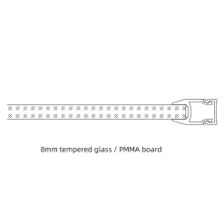 Perfil tira LED para cristal y estante - 25x14mm - 2metros