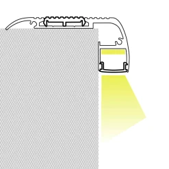 Perfil tira LED para escaleras - 27x63mm - Con difusor - 2 metros