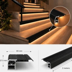 Perfil tira LED para escaleras - 65X27.5mm - 2 metros