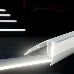 Perfil tira LED para escaleras - 54mm - Con difusor - 2 metros