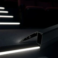 Perfil tira LED para escaleras - 54mm - Con difusor - 2 metros