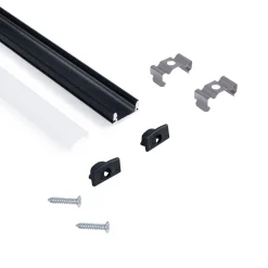 Perfil tira LED superficie - 17x8mm - Kit completo - 1 metro