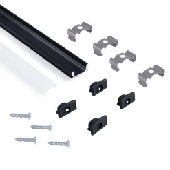 Perfil tira LED superficie - 17x8mm - Kit completo - 2 metros