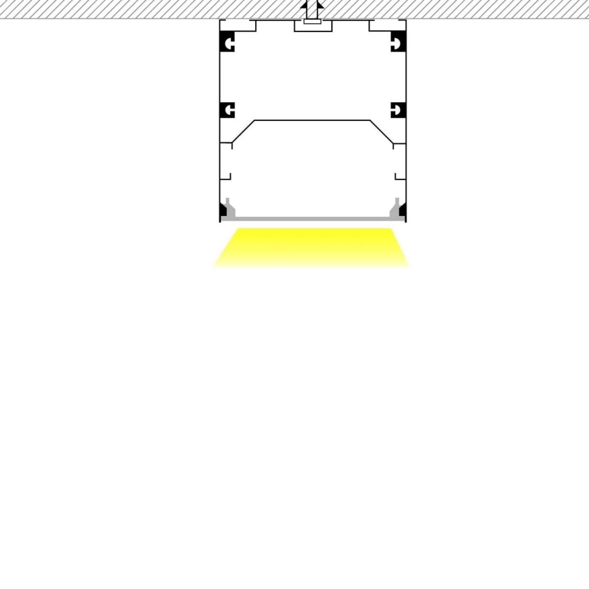 Perfil tira LED superficie - 17x14mm - Kit completo - 1 metro