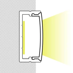 Perfil tira LED superficie - 10x30mm - Con difusor - 2 metros