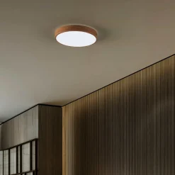 Plafón de techo LED CCT - 24W - Color madera - Ø40cm