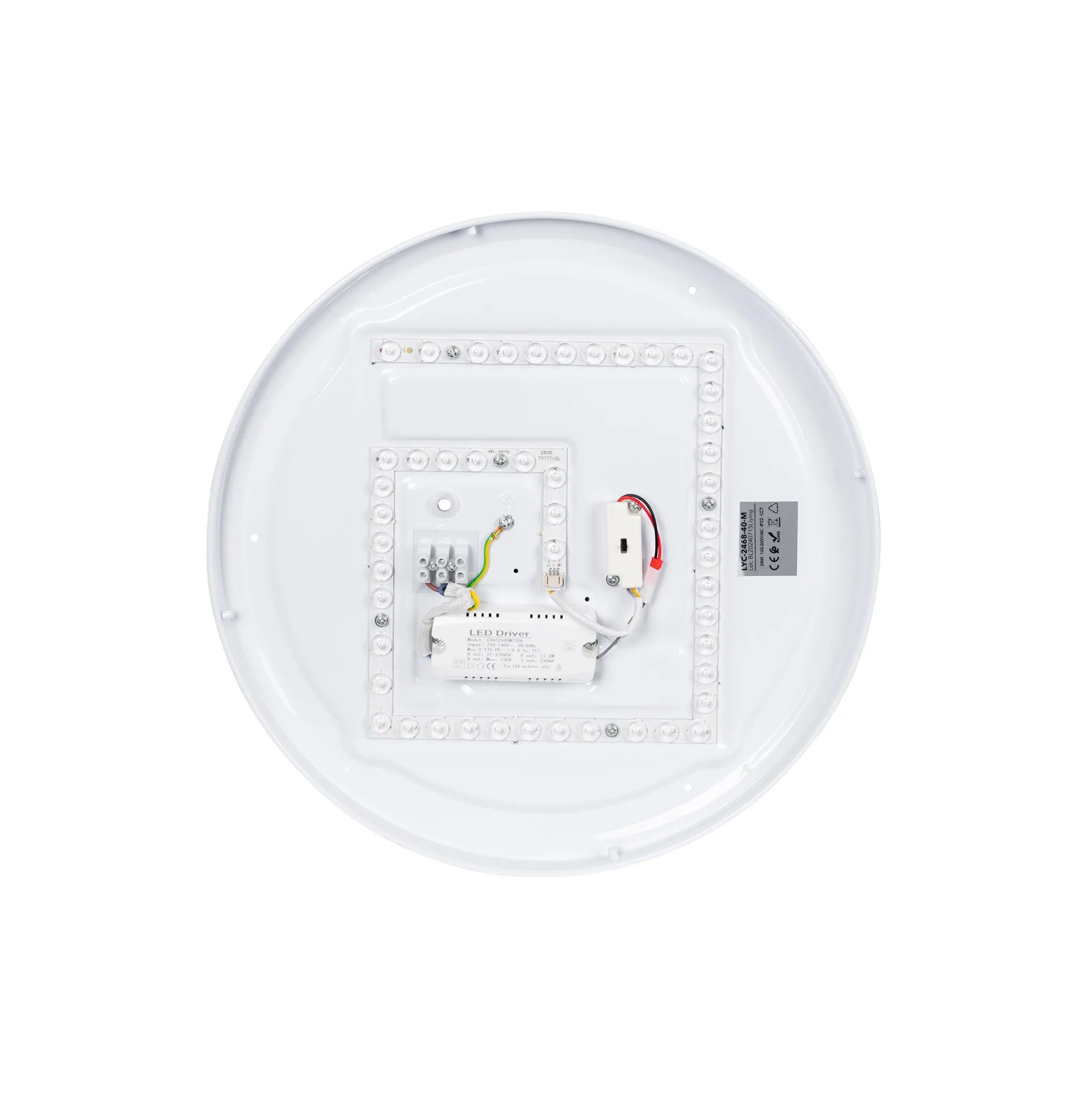 Plafón de techo LED CCT - 24W - Color madera - Ø40cm