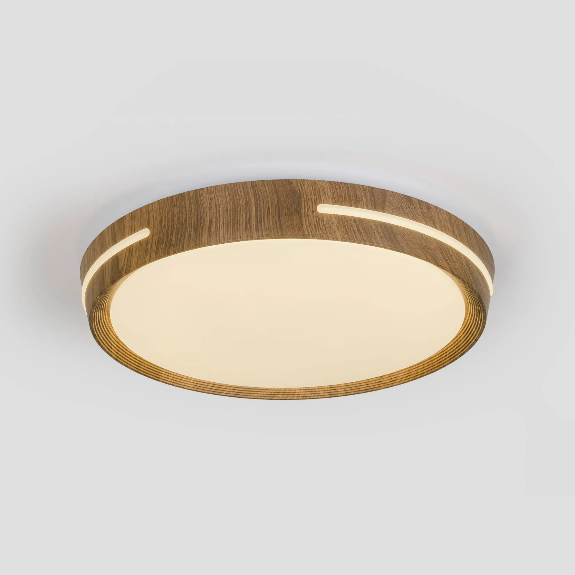 Plafón de techo LED CCT - 24W - Efecto lateral - Color madera Ø40cm