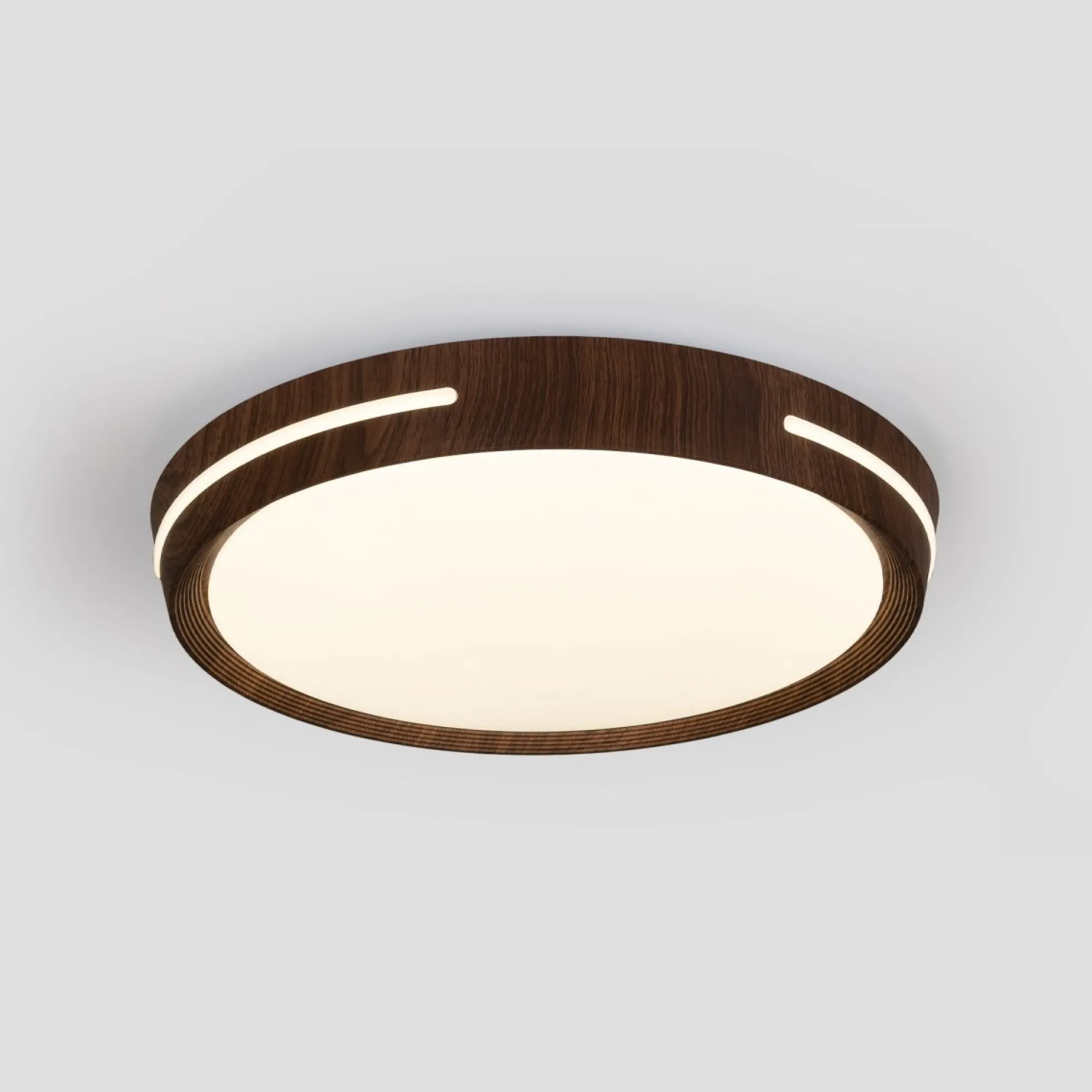 Plafón de techo LED CCT - 24W - Efecto lateral - Color madera Ø40cm