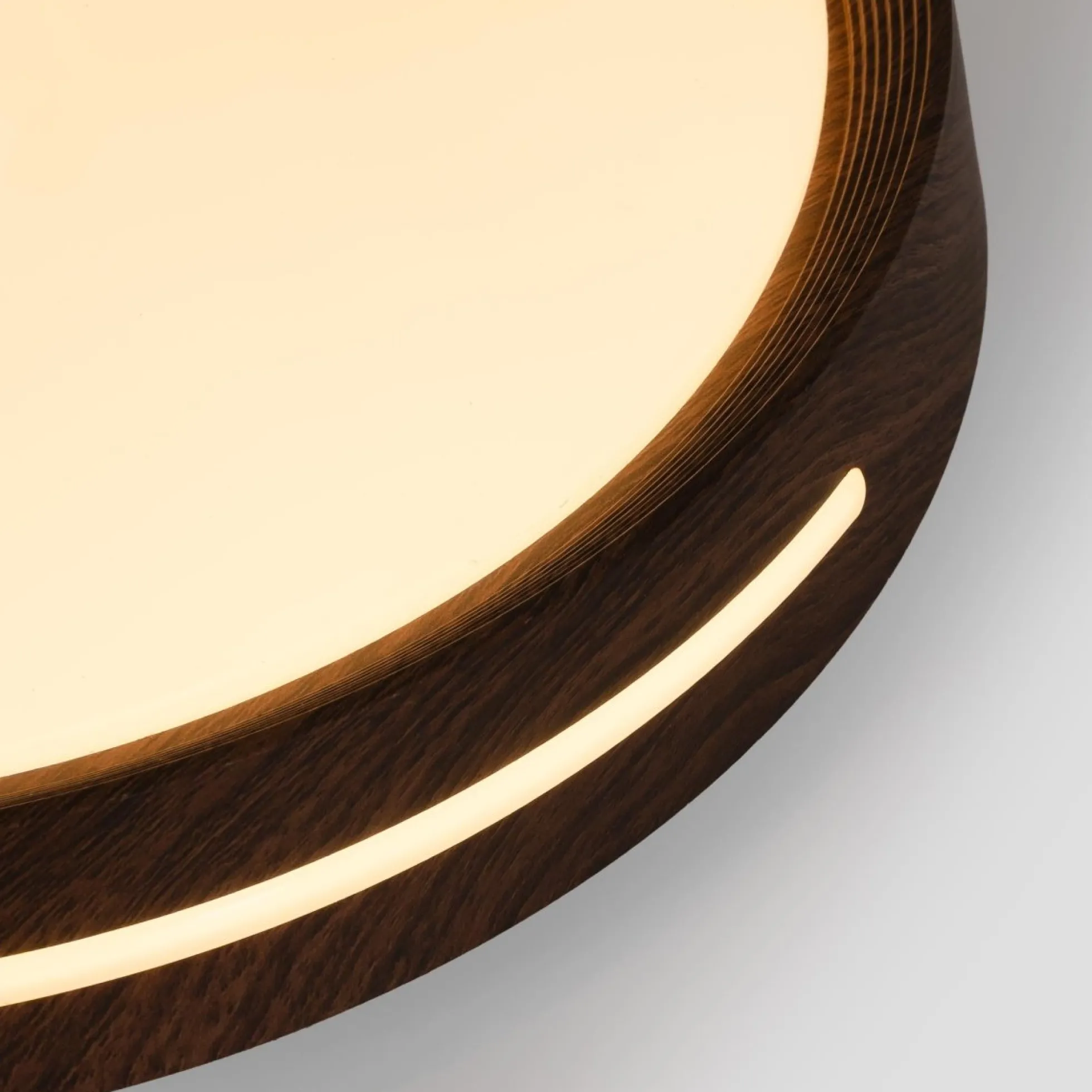 Plafón de techo LED CCT - 24W - Efecto lateral - Color madera Ø40cm