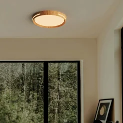 Plafón de techo LED CCT - 24W - Efecto lateral - Color madera Ø40cm
